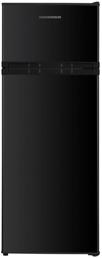 Frigider cu doua usi Heinner HFH2206BKE++ / 206 l / 143 cm / E / Negru photo 1