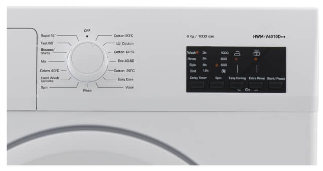 Стиральная машина Heinner HWM-V6010D 6 кг / 1000 об/мин / D / Белый photo 3