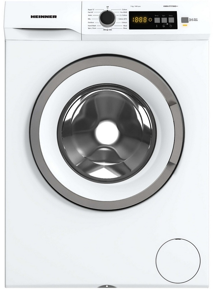 Masina de spalat Heinner HWMVT1610KD++ 6 kg / 1000 rot/min / D / Alb photo 1