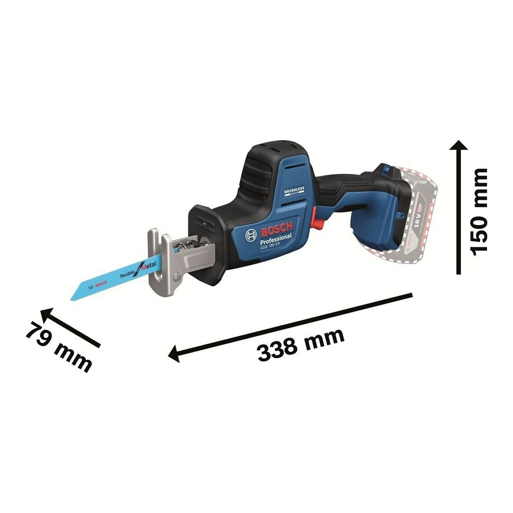 Сабельная пила аккумуляторная Bosch GSA 18V-24 Solo, 06016A5100 photo 4