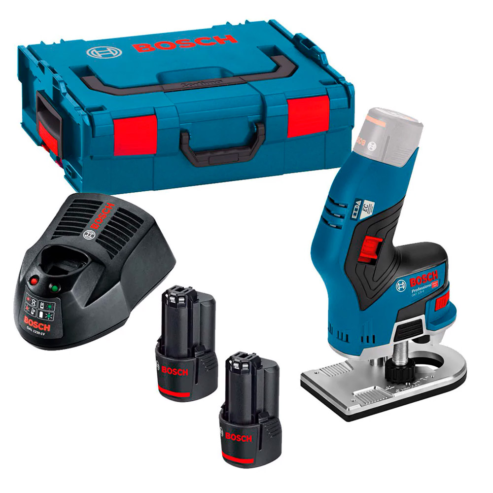 Аккумуляторный кромочный фрезер Bosch GKF 12V-8 2x3.0Ah, 06016B0000 photo 4