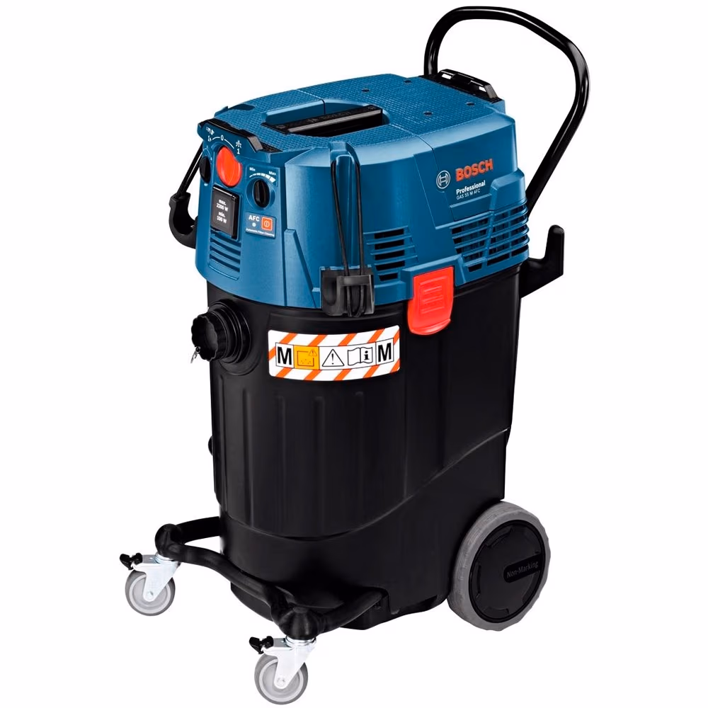 Пылесос строительный Bosch GAS 55 M AFC, 06019C3300, 1200 Вт, синий/голубой