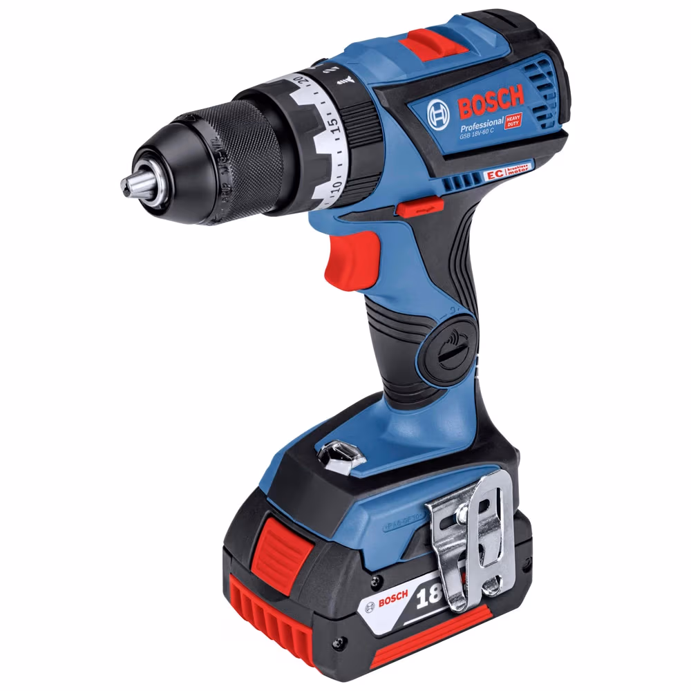 Аккумуляторная ударная дрель-шуруповерт Bosch GSB 18 V-60 C 2x5.0Ah, 06019G2100 