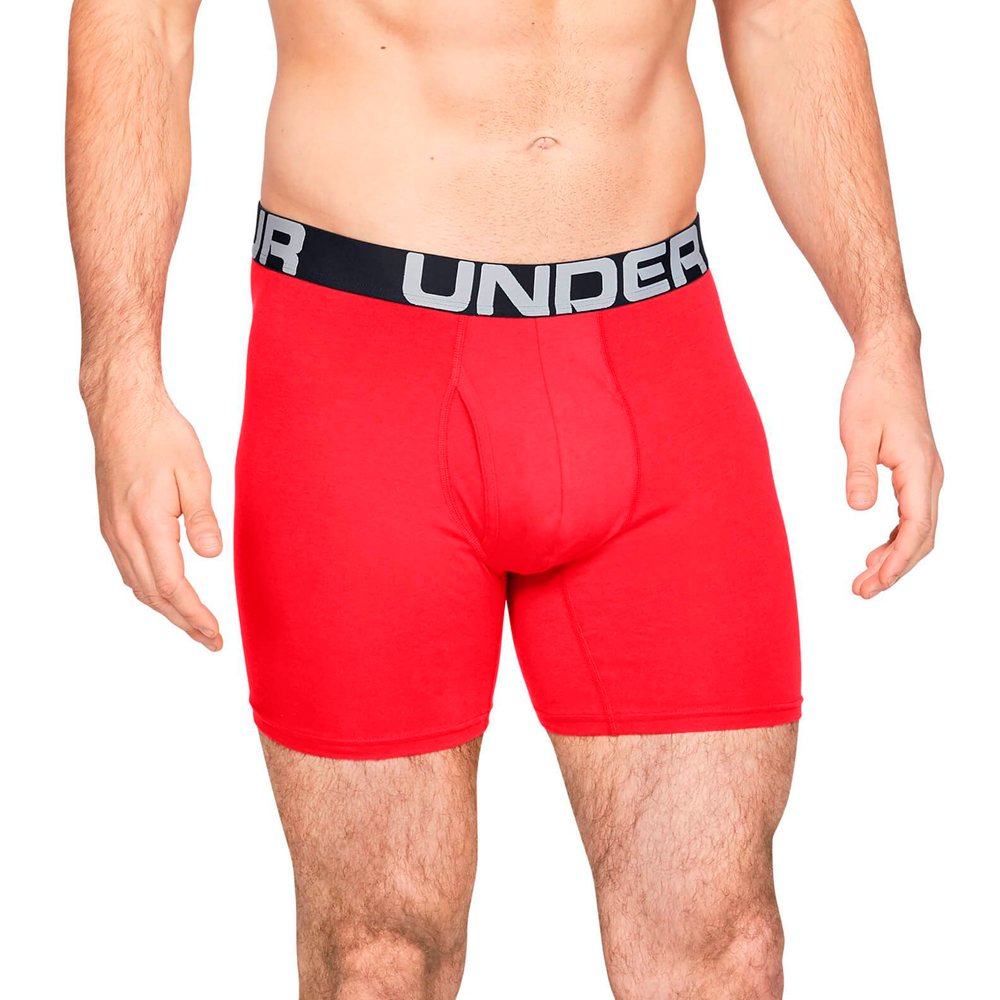 Under Armour Charged Cotton 6in 3 Pack XL Rosu Barbati photo 3