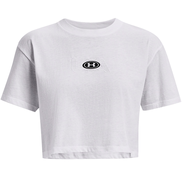 Tricou Under Armour UA W BRANDED LOGO CROP SS / Femei / M / Alb photo 2