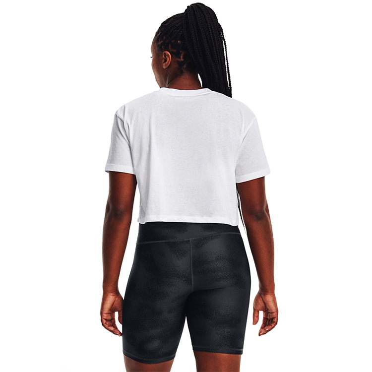 Tricou Under Armour UA W BRANDED LOGO CROP SS / Femei / M / Alb photo 3