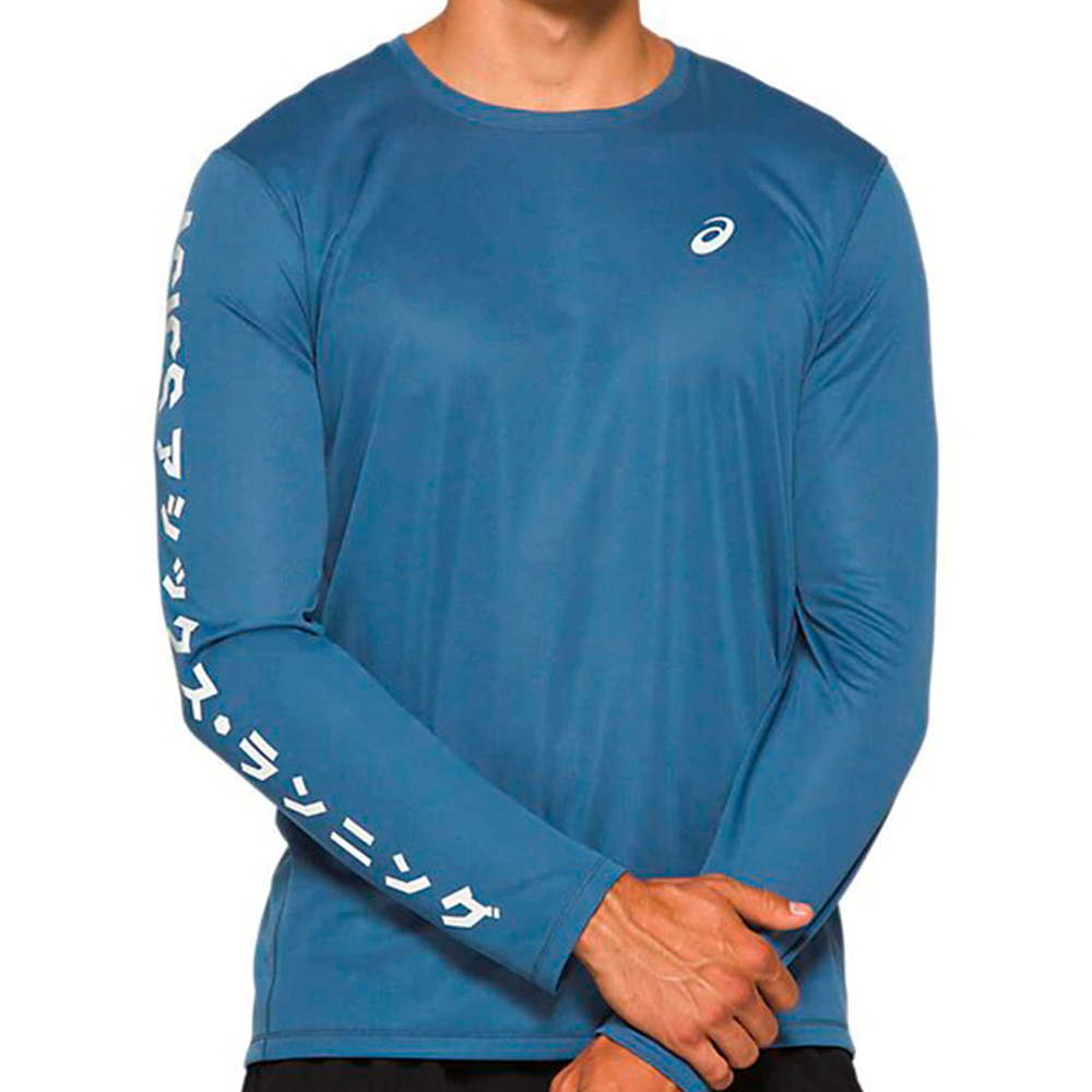 Hanorac pt bărbați Asics KATAKANA LS TOP 2XL Albastru photo 3