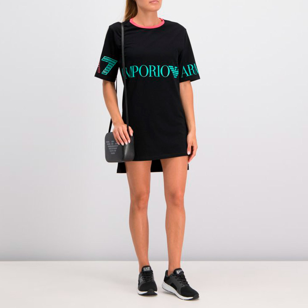 EA7 EMPORIO ARMANI JERSEY DRESS L Negru Femei photo 4