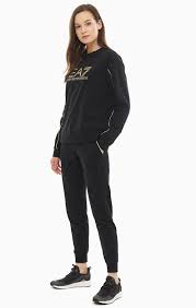 EA7 EMPORIO ARMANI JERSEY TRACKSUIT L Negru Femei photo 3