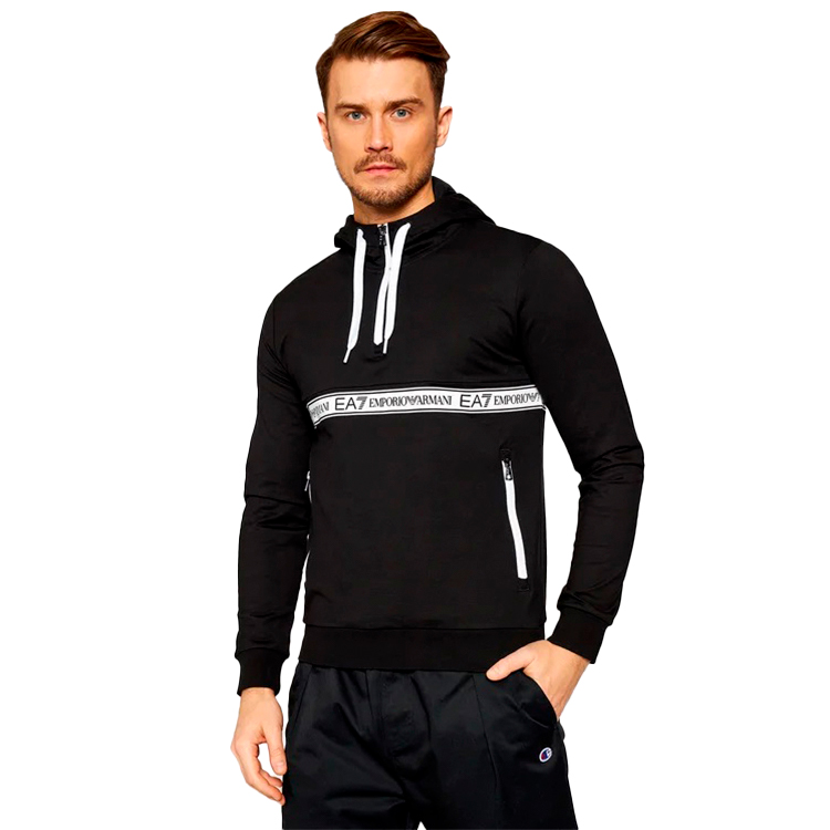 Hanorac pt bărbați EA7 EMPORIO ARMANI SWEATSHIRT EA7 S Negru photo 5
