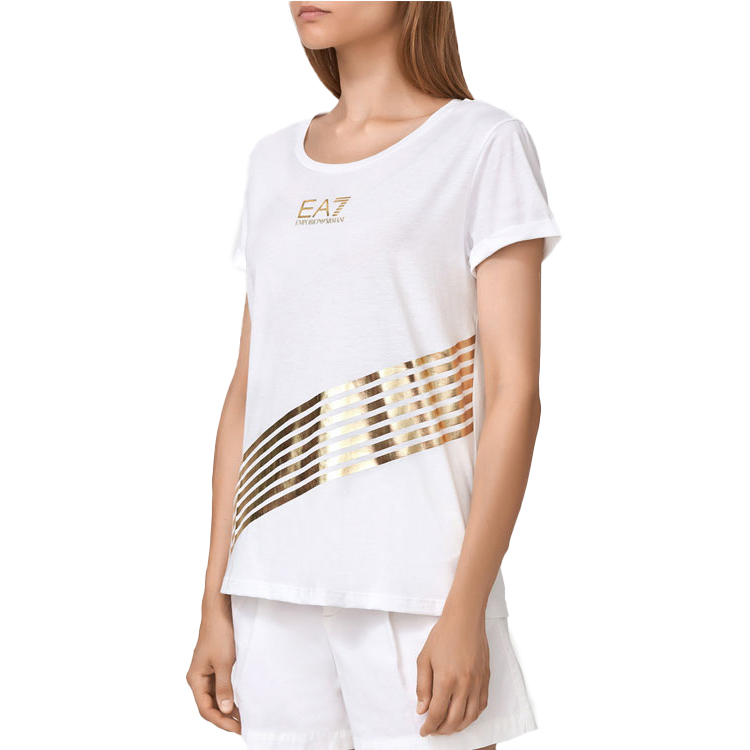 Tricou EA7 EMPORIO ARMANI T-SHIRT M Alb Femei photo 3