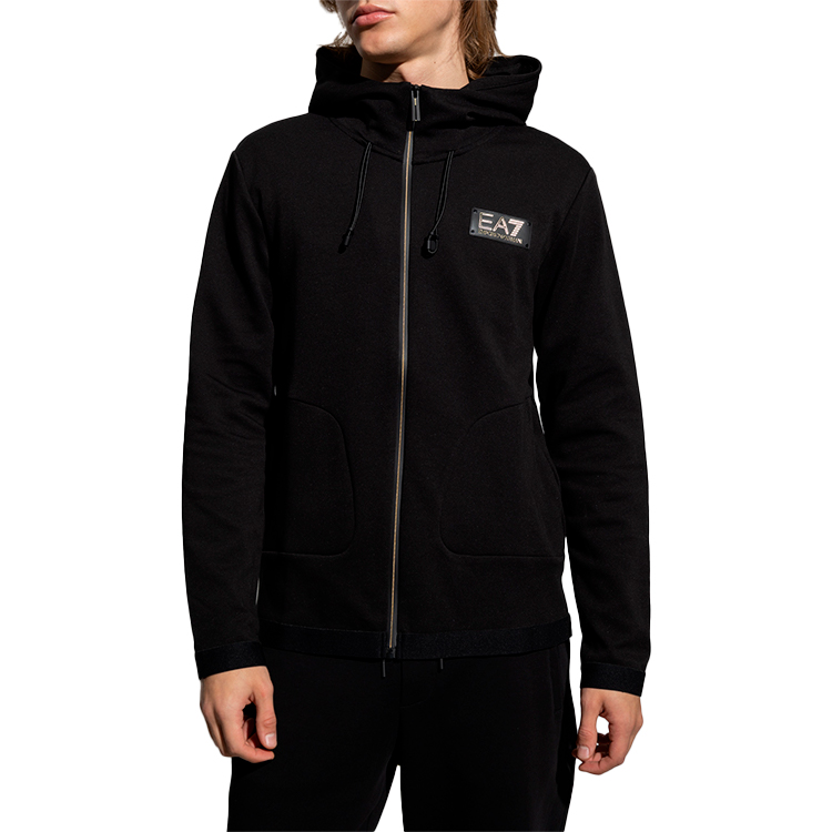 Hanorac pt bărbați EA7 EMPORIO ARMANI FELPA S Negru photo 3