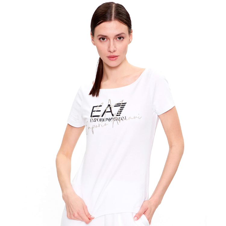 Tricou EA7 EMPORIO ARMANI T-SHIRT XS Alb Femei photo 5