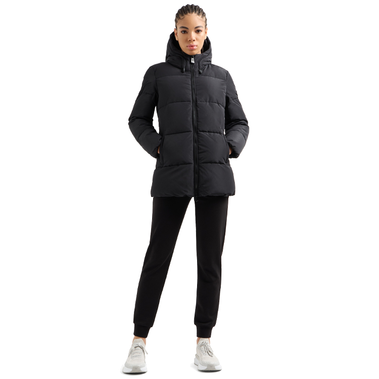 Куртка EA7 EMPORIO ARMANI ASV HOODED PEA COAT IN RECYCLED NYLON XXS Черный Женский photo 2