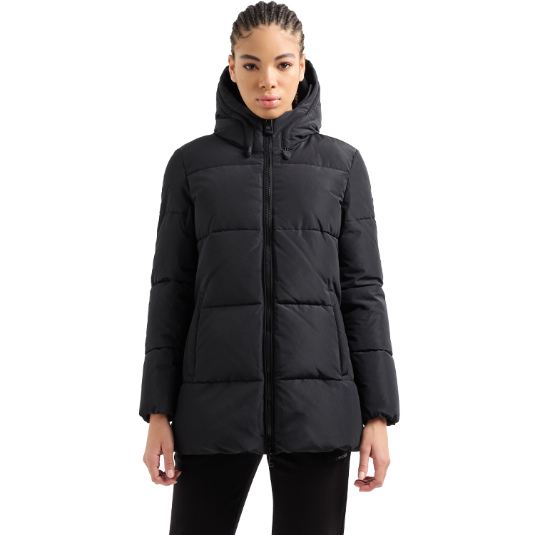 Куртка EA7 EMPORIO ARMANI ASV HOODED PEA COAT IN RECYCLED NYLON XXS Черный Женский photo 3