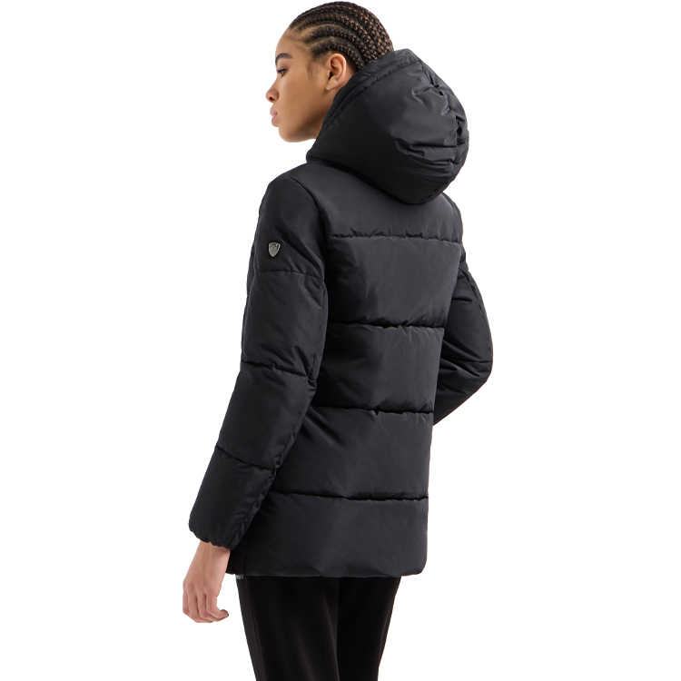Куртка EA7 EMPORIO ARMANI ASV HOODED PEA COAT IN RECYCLED NYLON XXS Черный Женский photo 4