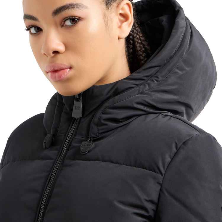 Куртка EA7 EMPORIO ARMANI ASV HOODED PEA COAT IN RECYCLED NYLON XXS Черный Женский photo 5