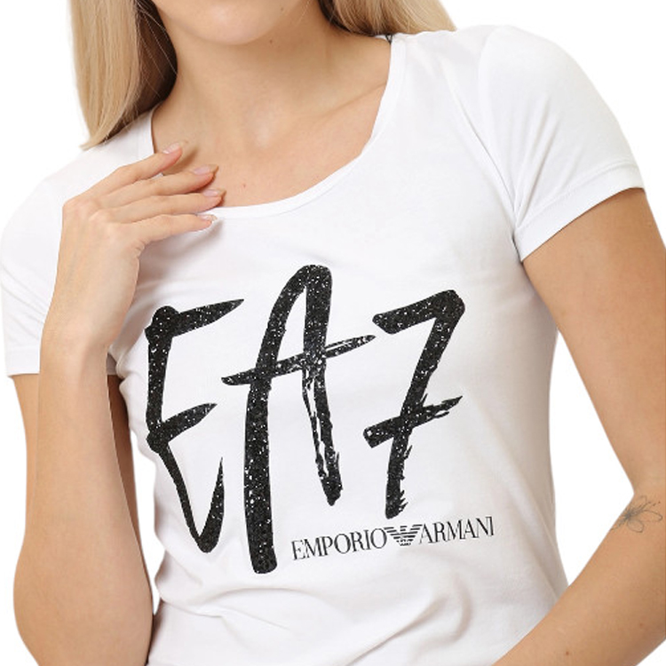 Tricou EA7 EMPORIO ARMANI T-Shirt  XXS Alb Femei photo 2