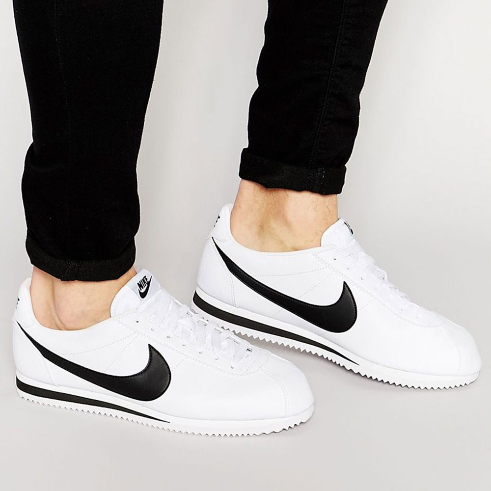 Incaltaminte Sport Nike CLASSIC CORTEZ LEATHER pt Barbati / 40.5 / Alb-negru photo 5