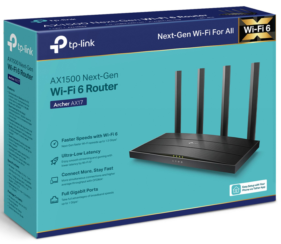 Роутер TP-Link Archer AX17 AX1500 Gigabit photo 4