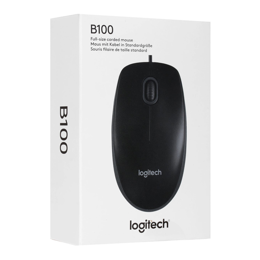 Проводная мышь Logitech B100 Black / Оптическая / Black photo 7