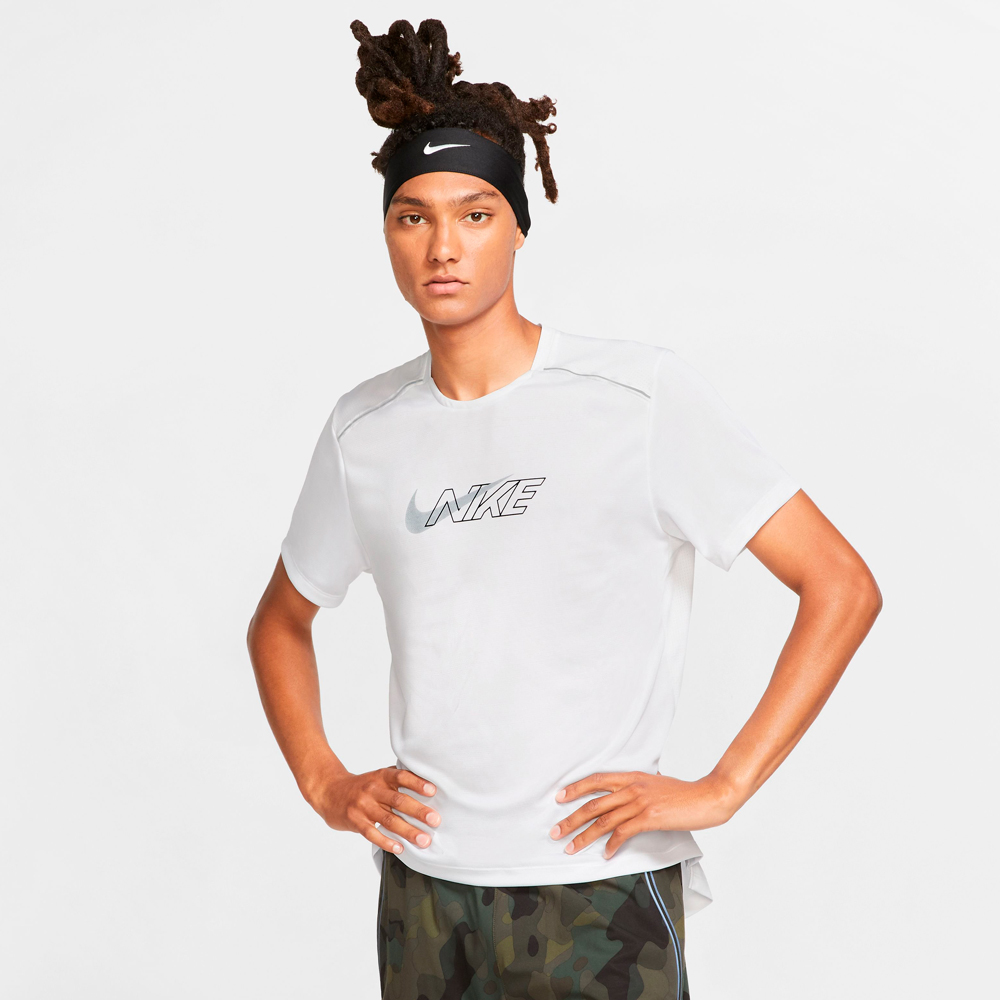Tricou bărbătesc Nike M NK DF MILER SS FLASH NV L Alb photo 3