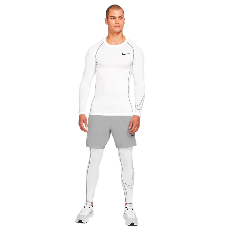 Hanorac pt bărbați Nike M NP DF TIGHT TOP LS 2XL Alb photo 4