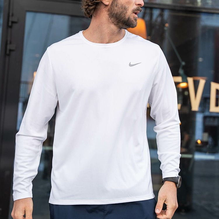 Hanorac pt bărbați Nike M NK DF UV MILER TOP LS M Alb photo 6