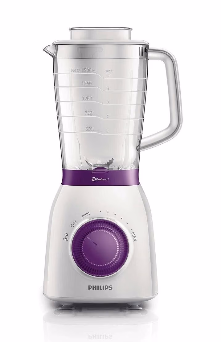 Блендер Philips HR2163/00, 600 Вт, 8 скоростей, Белый с фиолетовым 