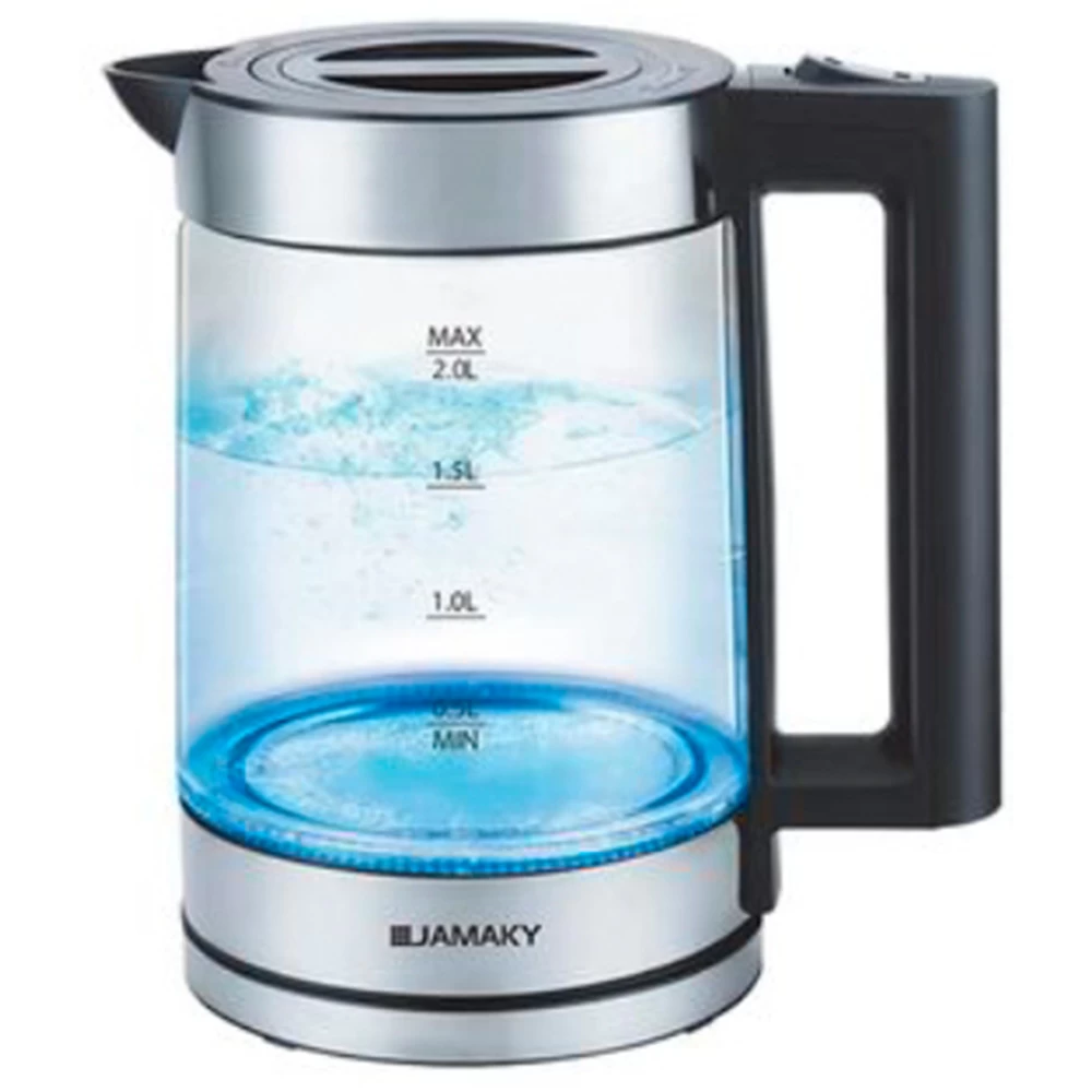 Чайник электрический Jamaky JMK9500, 2 л, 1500 Вт, Серебристый