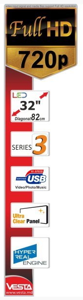 Телевизор Vesta LD32E3200 / 32" / LED / HD ready photo 2