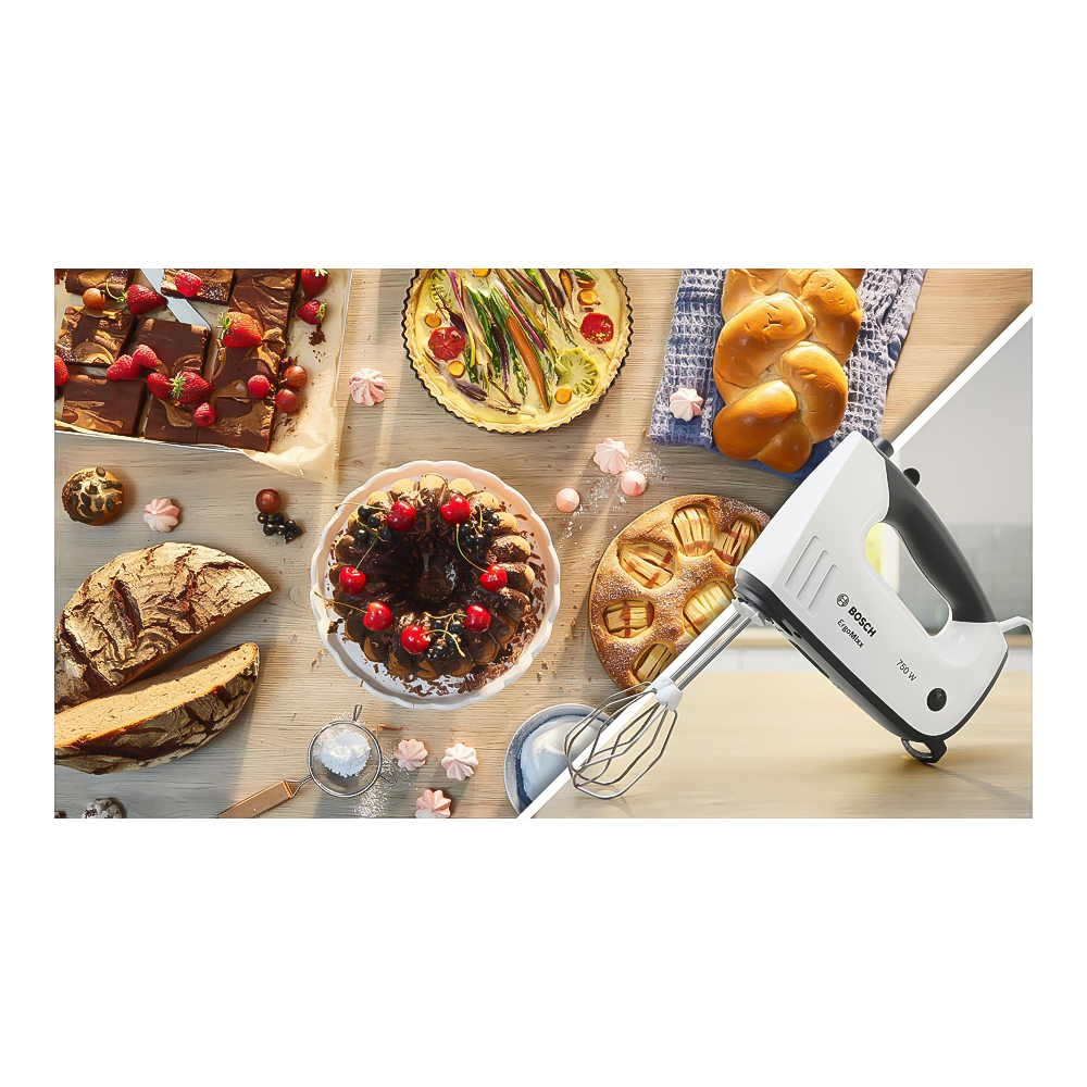 Миксер Ручной Bosch MFQ37400 / 5 скоростей / Белый photo 8
