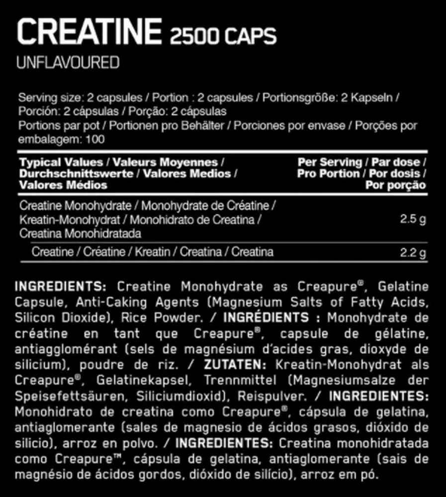 Creatin Optimum Nutrition Monohydrate 200 Capsule photo 3