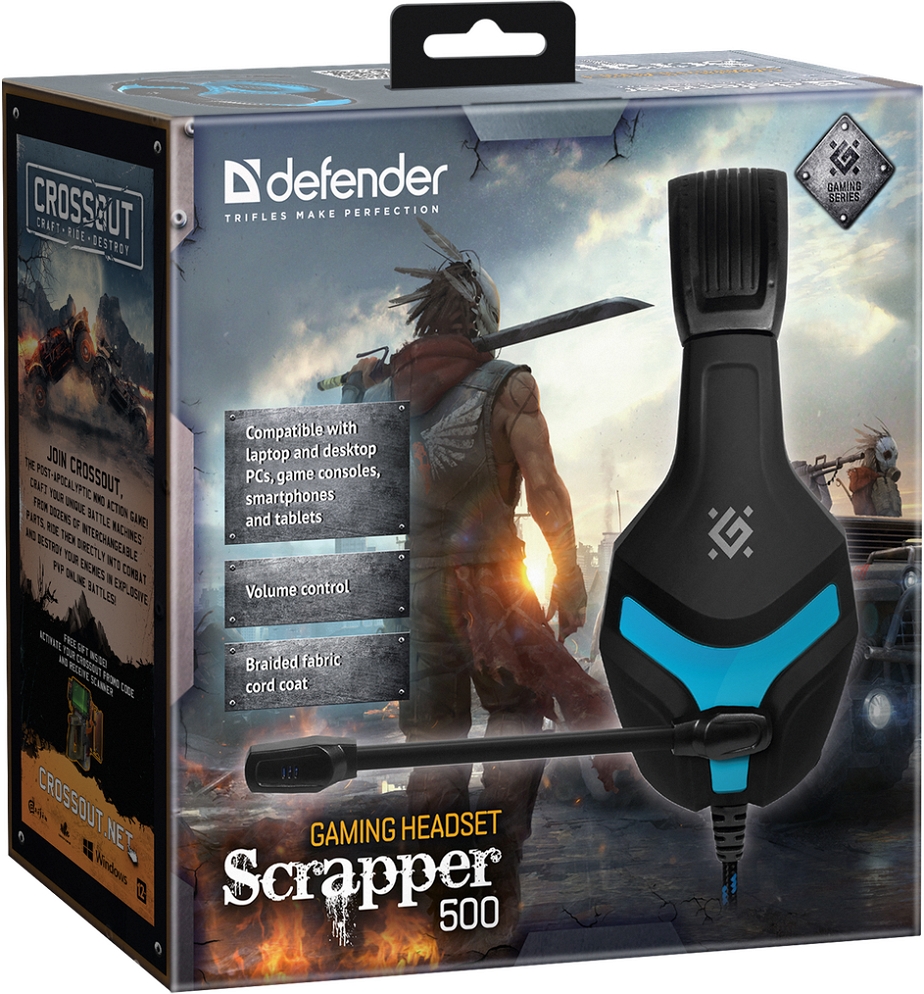 Наушники Defender Scrapper Черный с красным Проводные / Игровой / Черный с красным photo 7