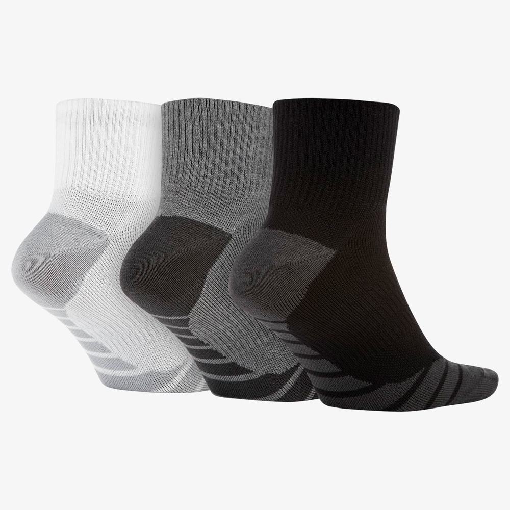 Sosete Unisex Nike U NK DRY LTWT QTR 3PR M Alb-negru-gri photo 2