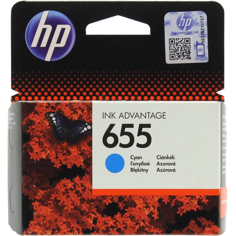 HP 655 Cyan Ink Cartridge, for Deskjet Ink Advantage 3525, 4615, 4625, 5525, 6525 AiO, 600 pages photo 1