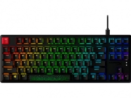 HYPERX Alloy Origins Core PBT Mechanical Gaming Keyboard (RU), HyperX Red - Linear key switch, High-quality, Durable PBT keycaps, Backlight (RGB), 100% anti-ghosting, Ultra-portable design, Solid-steel frame, USB