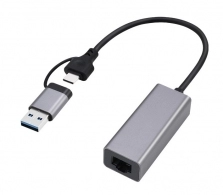 USB 3.1 + USB Type-C / Gigabit Ethernet Adapter  / Gembird A-USB3AC-LAN-01