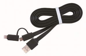 Cable USB2.0 combo (2 in 1) - 1m - Cablexpert CC-USB2-AMLM2-1m, USB 2.0 A-plug to 8-pin male connector (for Iphone) + male MicroUSB connector thumbnav 2