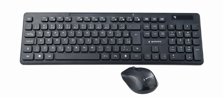 Gembird KBS-WCH-03, Wireless desktop set, black, US-layout, Black photo 1