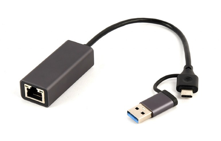 USB 3.1 + USB Type-C / Gigabit Ethernet Adapter  / Gembird A-USB3AC-LAN-01 photo 2