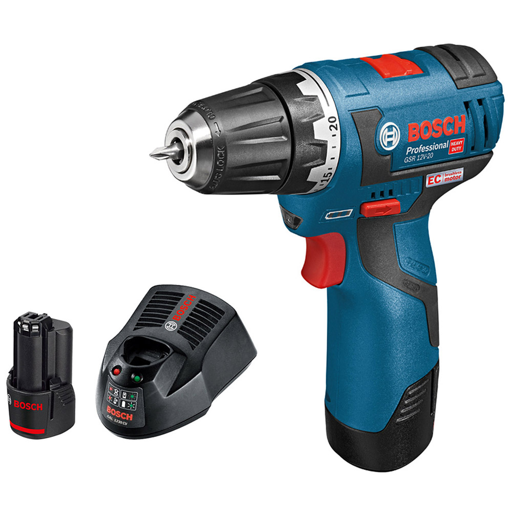 Masina de gaurit si insurubat  cu acumulator Bosch GSR 12V-20 2x2.0Ah, 06019D4001 photo 3
