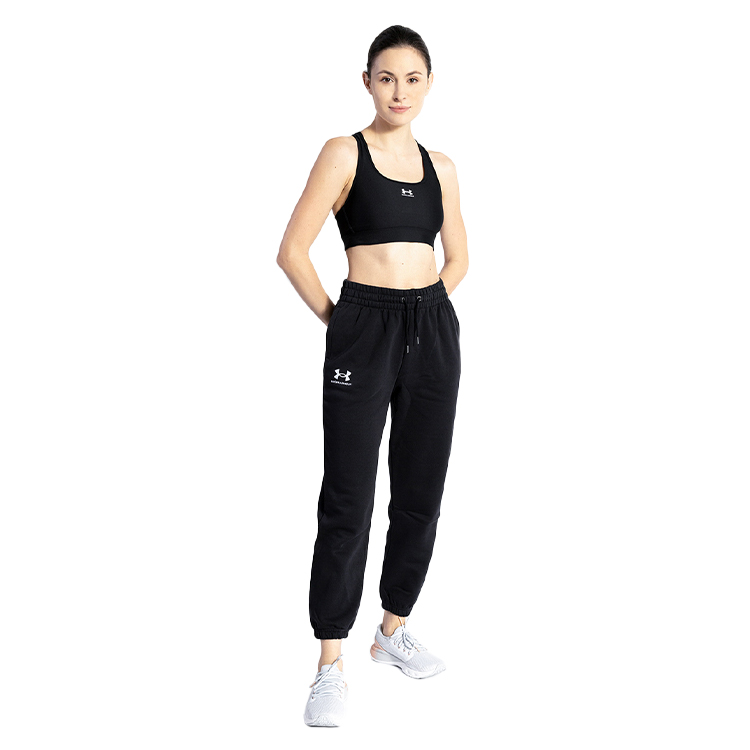 Pantaloni Under Armour Essential Fleece Joggers S Negru Femei photo 3