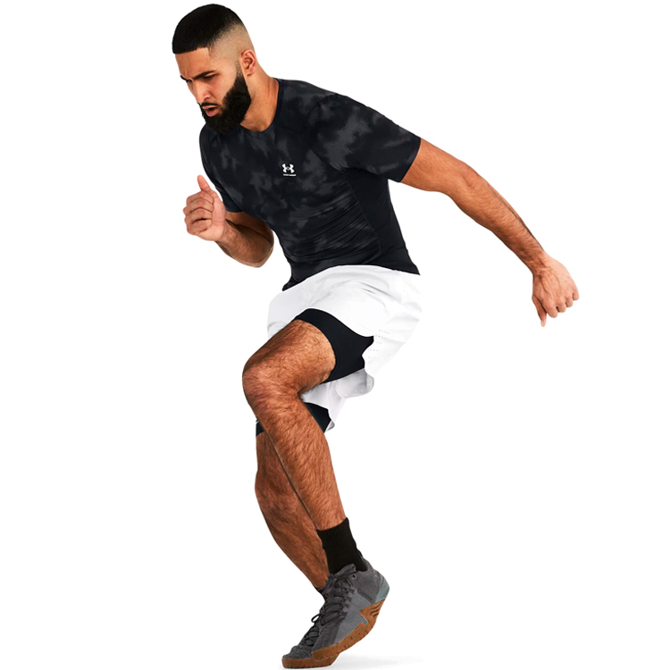 Tricou bărbătesc Under Armour UA HG Armour Printed L Negru-gri photo 4