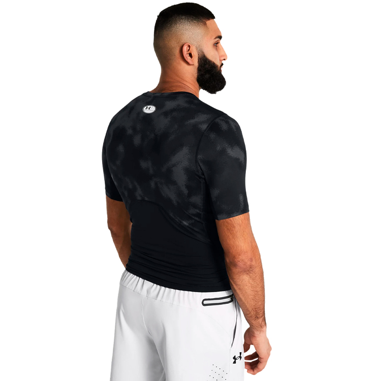 Tricou bărbătesc Under Armour UA HG Armour Printed L Negru-gri photo 6