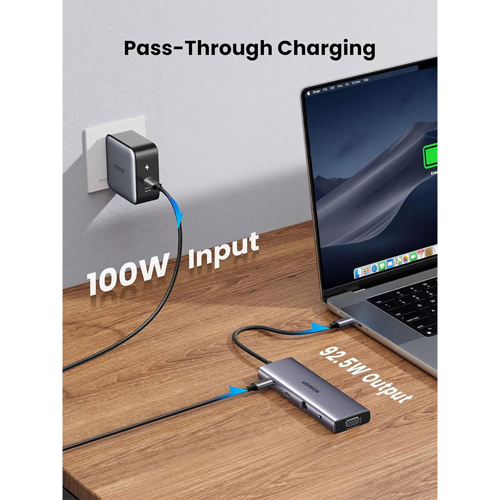 USB Hub UGREEN 15601 USB C 10-in-1 Hub 4K HDMI & VGA Dual Monitor photo 5
