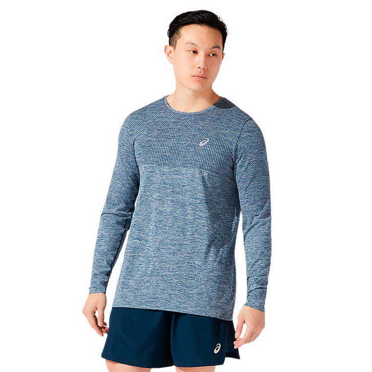 Hanorac pt bărbați Asics RACE SEAMLESS LS L Albastru photo 2
