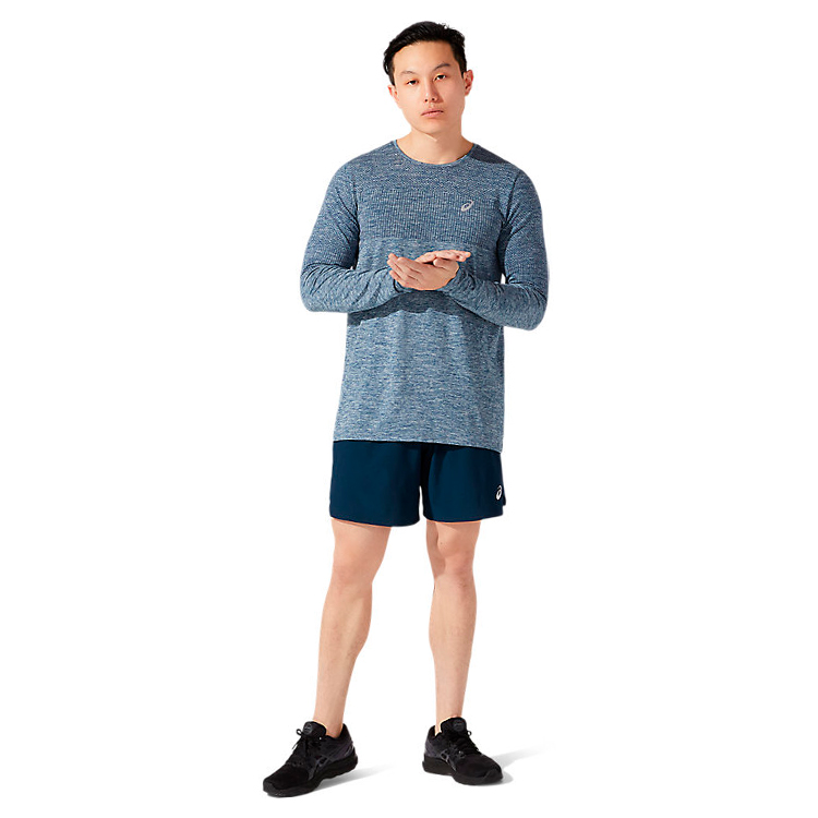 Hanorac pt bărbați Asics RACE SEAMLESS LS L Albastru photo 3