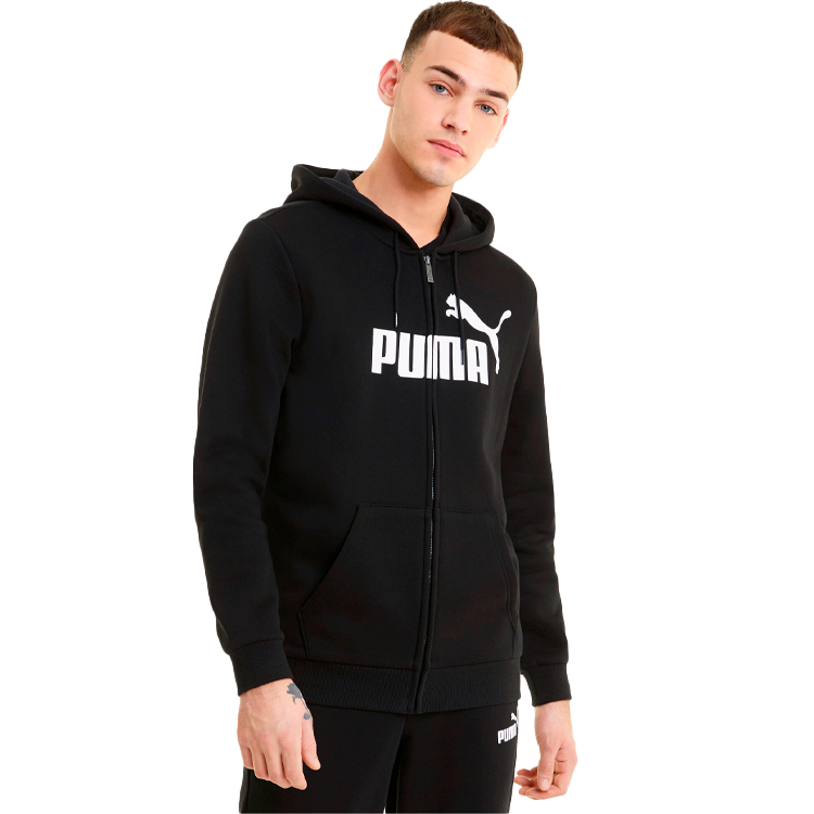 Hanorac pt bărbați Puma ESS Big Logo FZ Hoodie FL S Negru photo 3