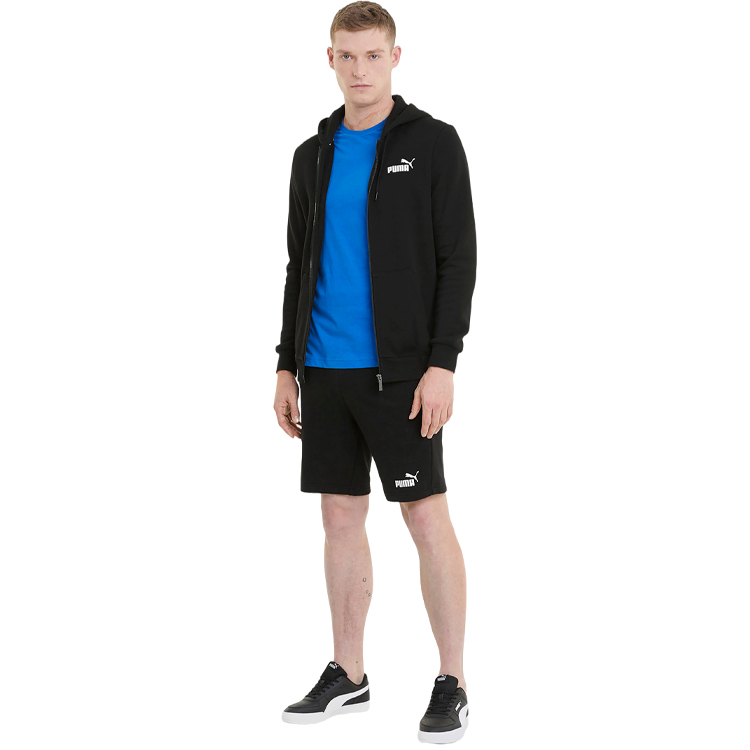 Hanorac pt bărbați Puma ESS Small Logo FZ Hoodie FL S Negru photo 4